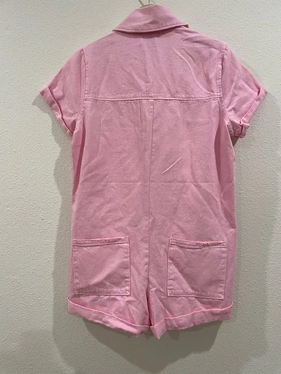 Show Me Your MuMu Range Romper Jumpsuit Pink Button Up NWT Size Medium Summer - Picture 11 of 14
